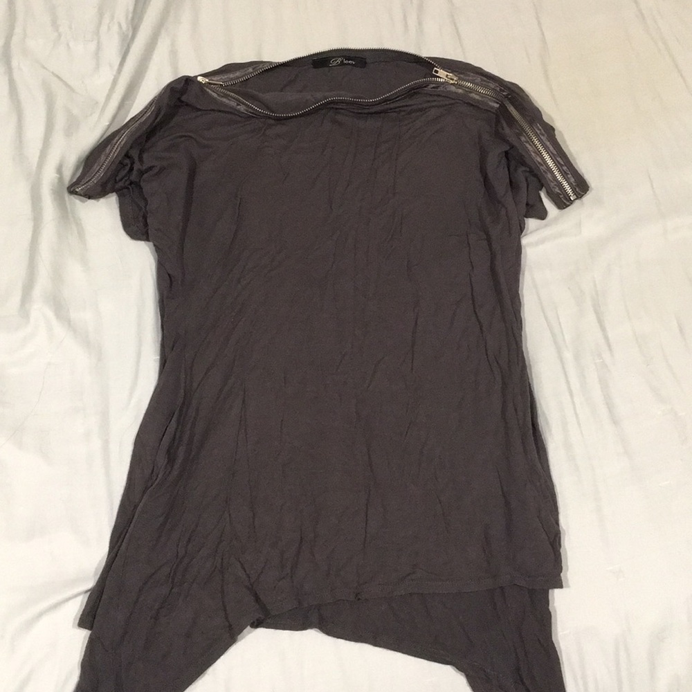 Gray Zipper Tee
